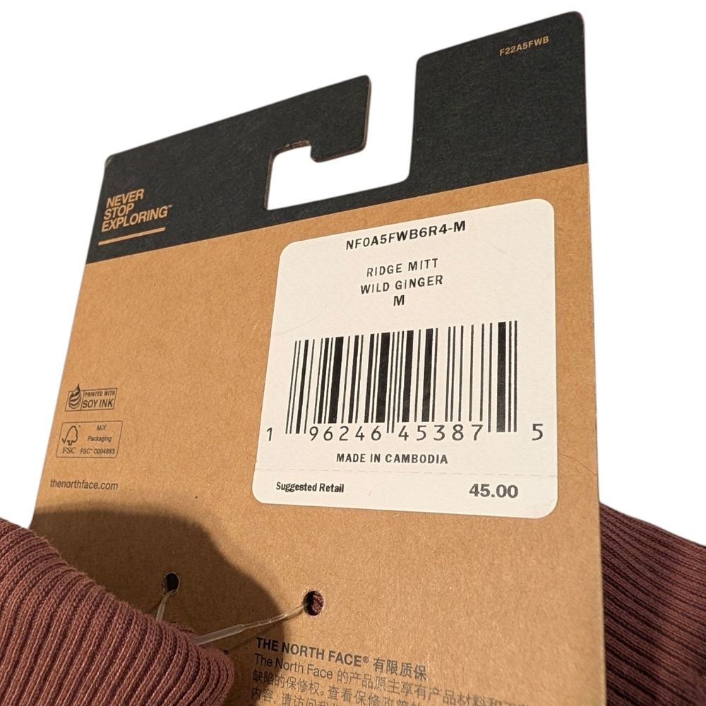 The North Face Ridge Fleece Mitts Size Medium - Picture 6 of 7